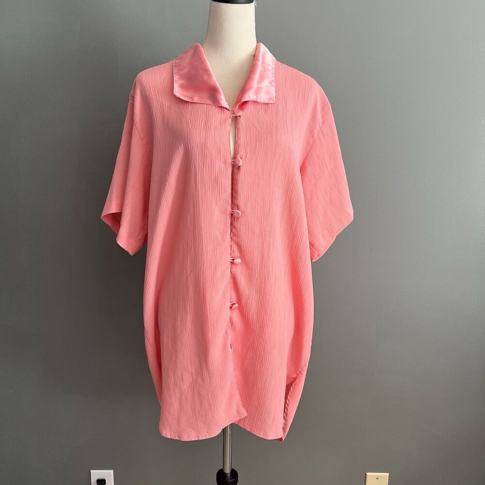 Victoria's Secret Pink Short-Sleeve Satin Collar Sleep Shirt